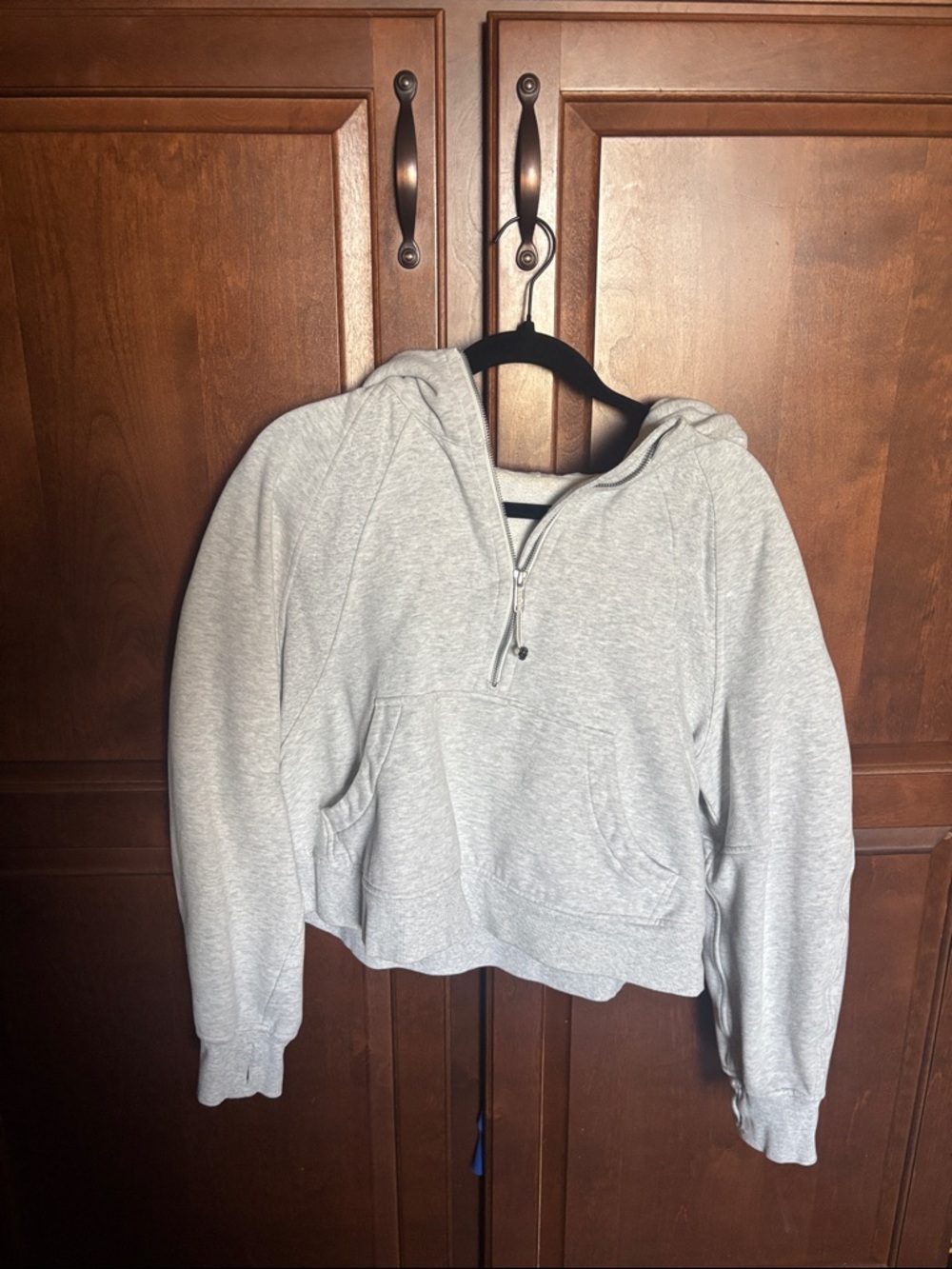lululemon athletica Light Gray Half-Zip Hooded Pullover